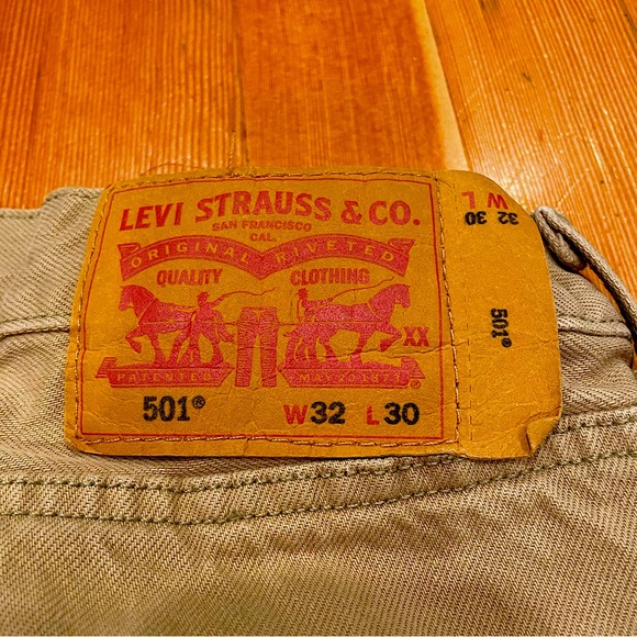 Levi’s 501 Tan Original Fit Jeans 32x30 - Picture 4 of 7